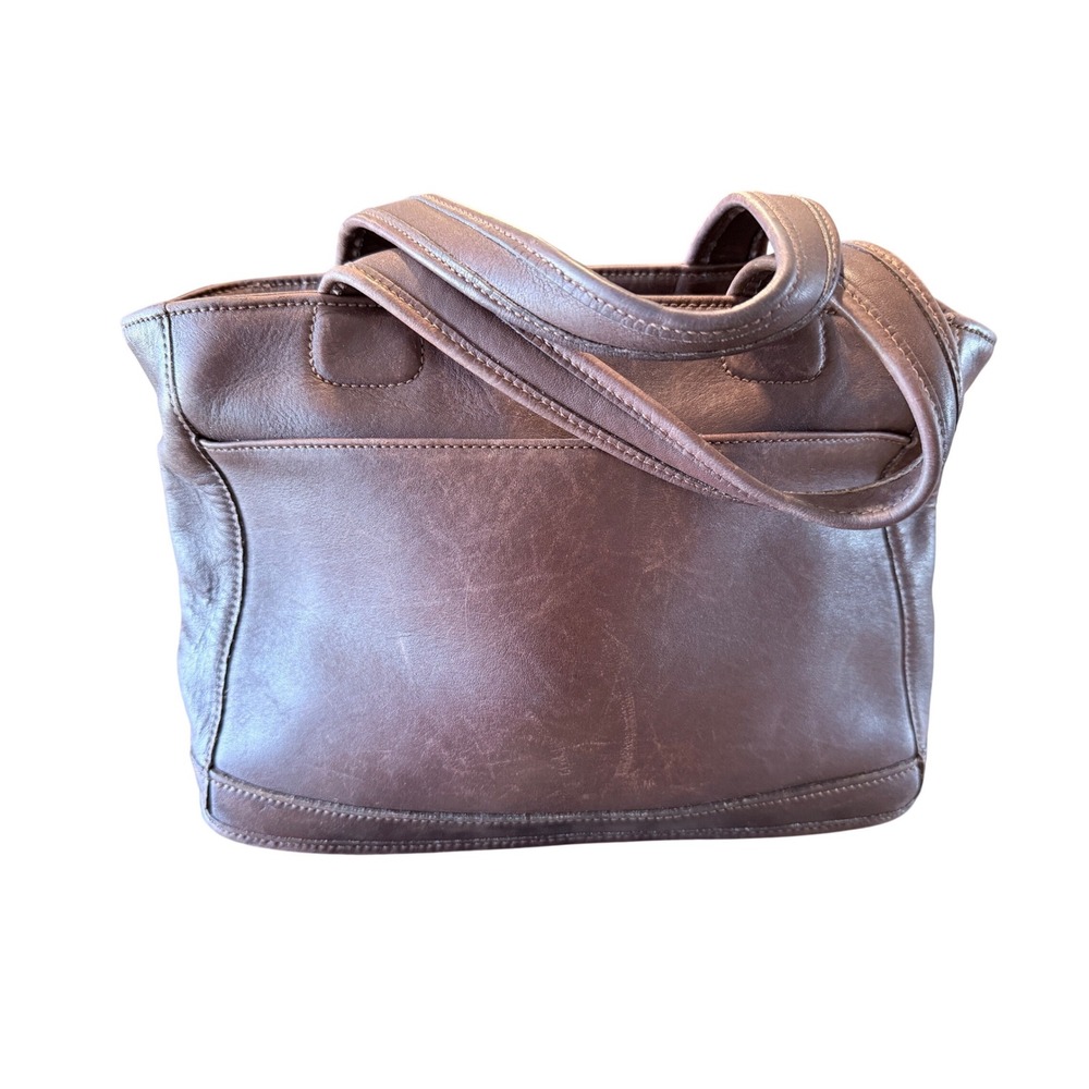 Vintage Coach Mahogany Brown Leather Tote Bag USA Made 9303 Zip Top Handbag - Picture 3 of 16